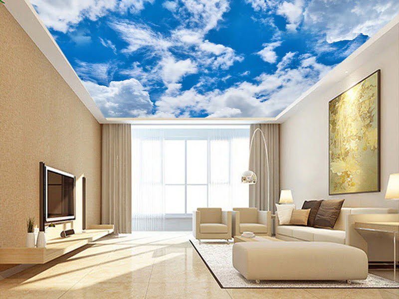 Натяжные потолки небо с облаками от 100 руб/м2
